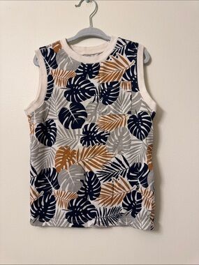 Garanimals Tropical Leaf Tank - Navy, Rust & Gray